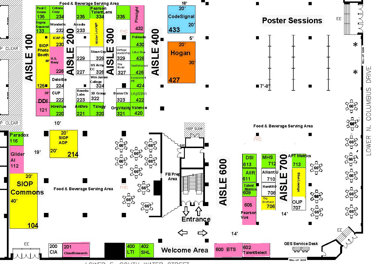 Hyatt Regency Chicago - Riverside Center Booth Floorplan. Booths sold and available as of January 22, 2024