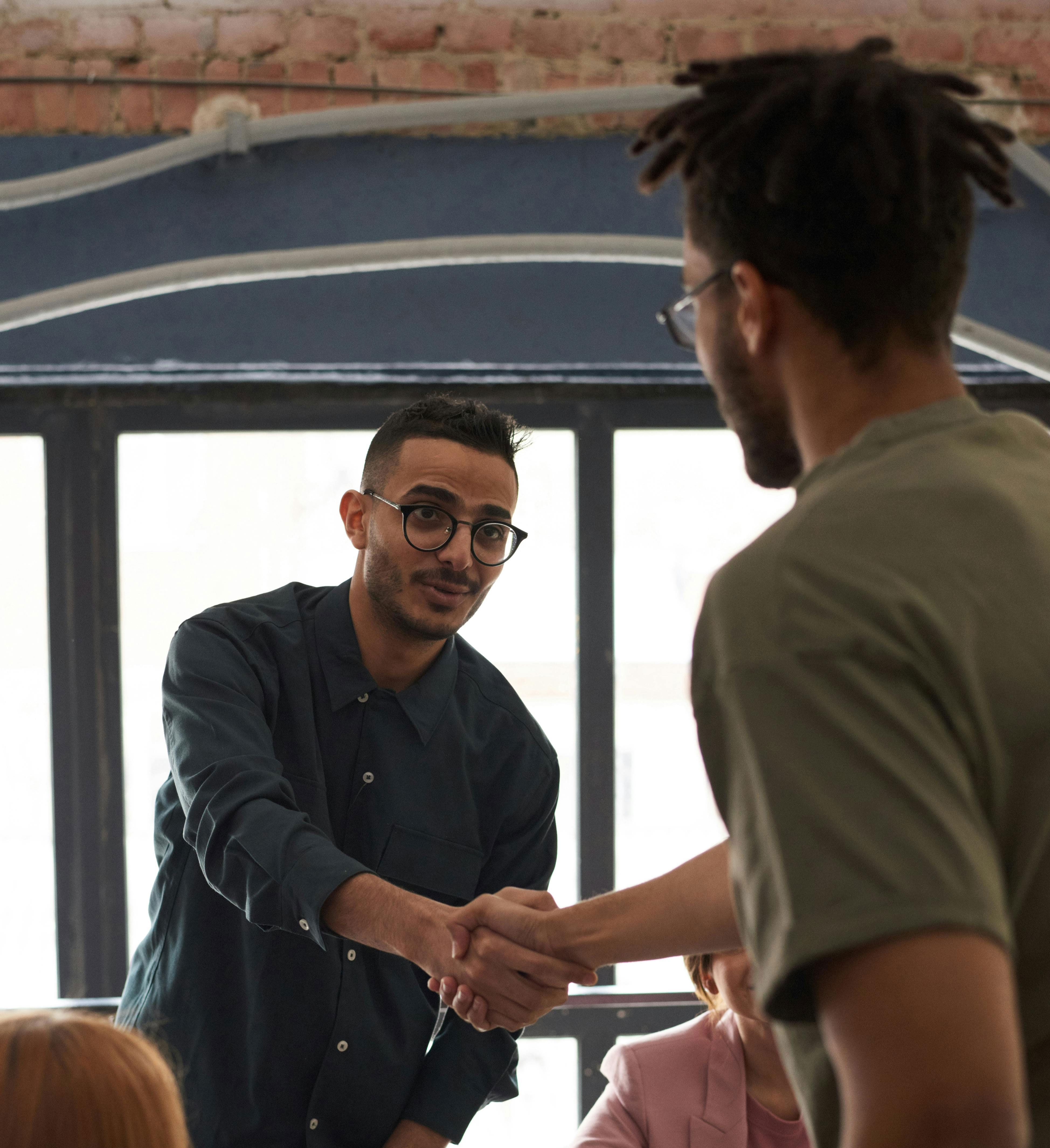 Two men shaking hands